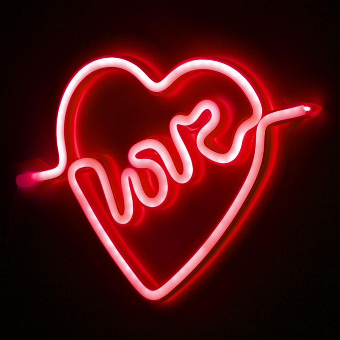 Ciondolo neon rosso Heart Love design.