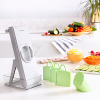 Mandolina 5 in 1 - verde e grigio - 10x26,5x22 cm