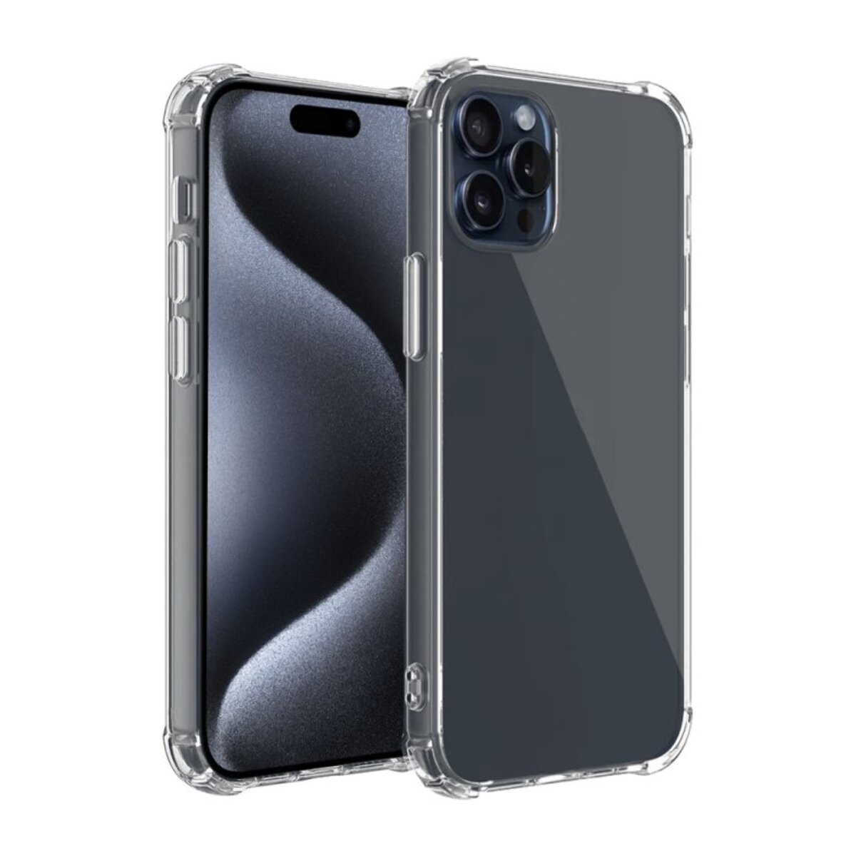 Coque iPhone 15 Pro Max Antichoc Silicone bords renforcés + 2 Vitres en verre trempé Protection écran