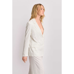 Kocca - Giacca doppiopetto a righe Donna, Righe, Scollo a V
