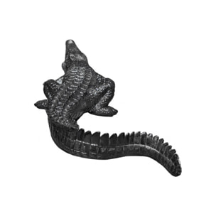 Statuette crocodile gris anthracite en résiné H15cm - CROCO