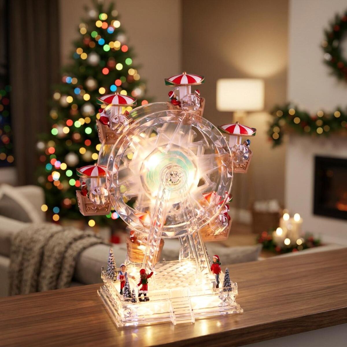 Giostra 20xh28 cm con santa led+musica int. - Pezzi 1 - ALTRO - Bianchi Dino SpA