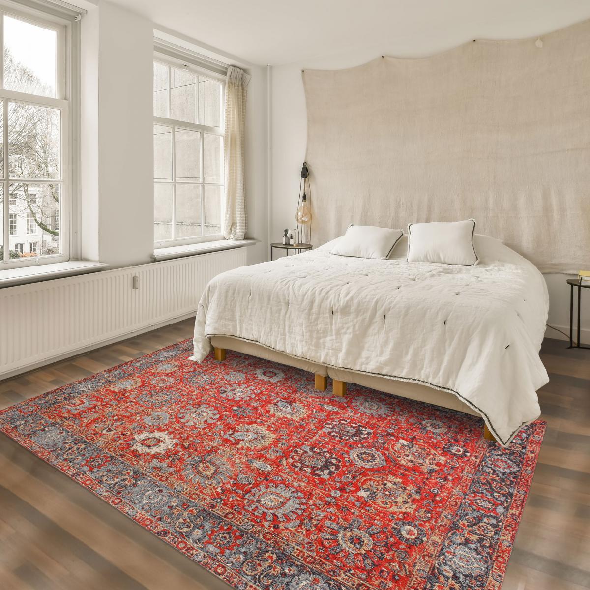 Tapis Orient 160x230 NOMEDI Rouge , tapis en coton