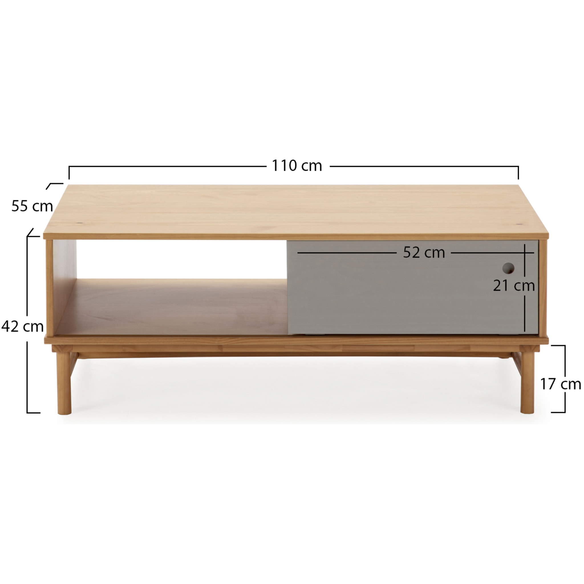 MESA CENTRO MAGNUS 1P ROBLE/GRIS