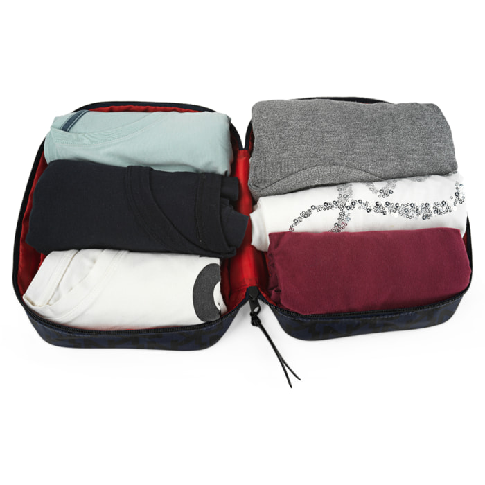 Bolsa Organizador De Equipaje Dkny Dkny-922 Signature Packing Cubes Navy Exploded Logo