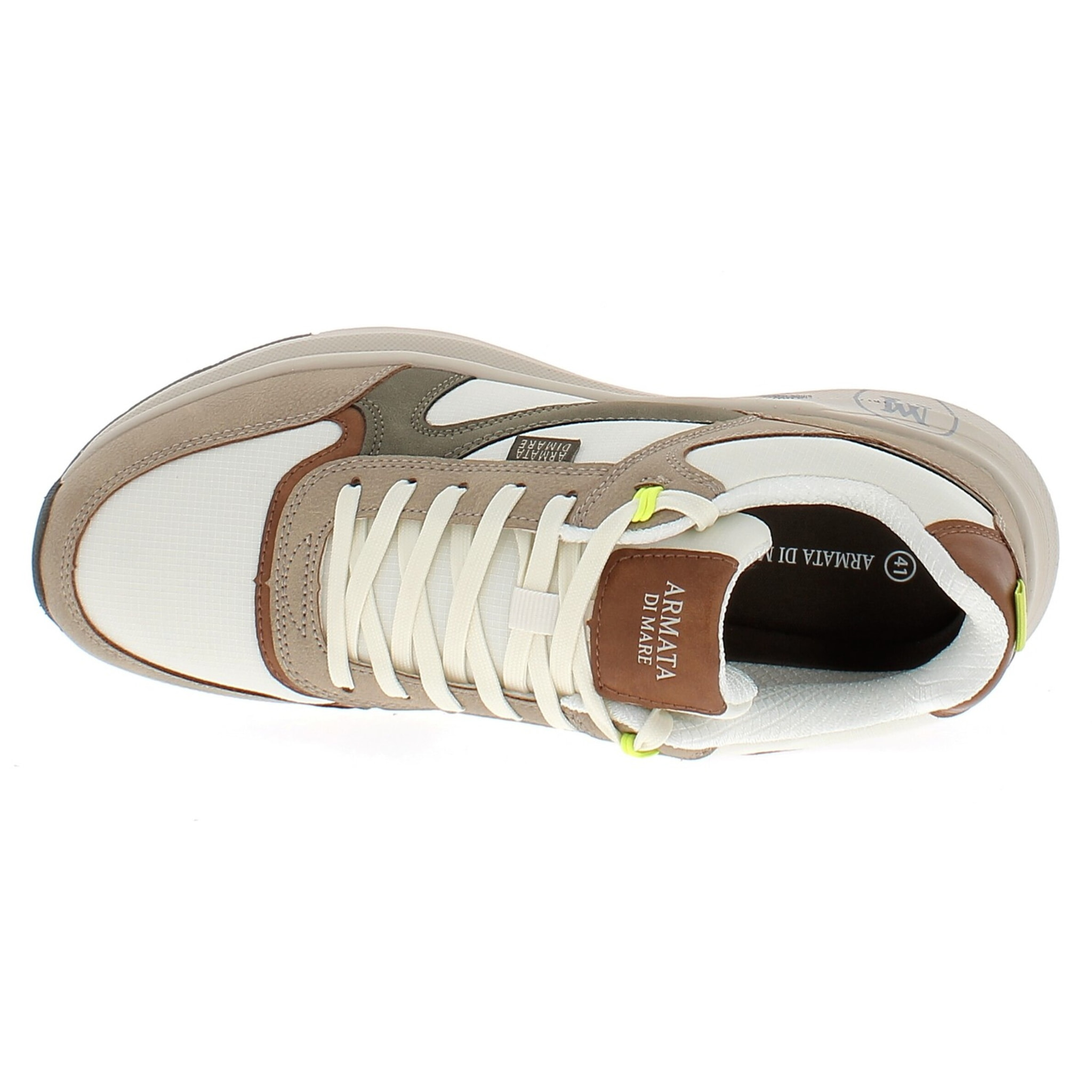 Armata di Mare Scarpe Uomo Sneakers Casual Stringate con Soletta Rimovibile in Memory Foam AMU 1N950 Lt Beige