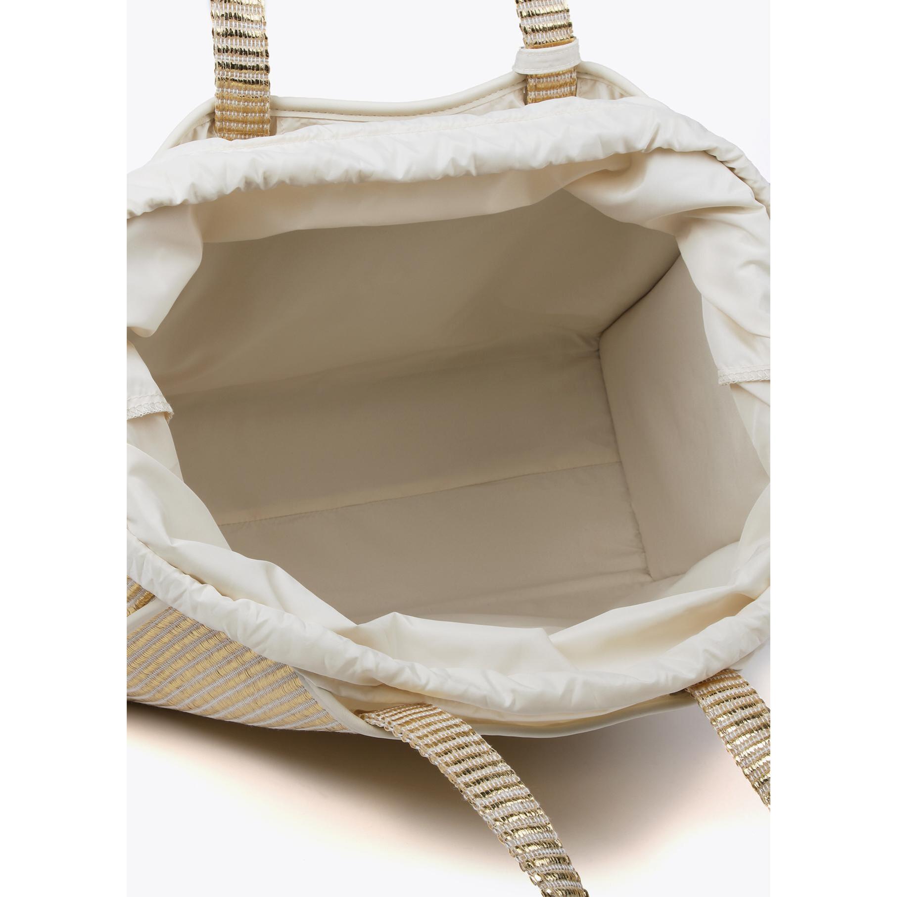 Borsa a cesta grande effetto rafia metallizzata