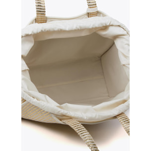 Borsa a cesta grande effetto rafia metallizzata