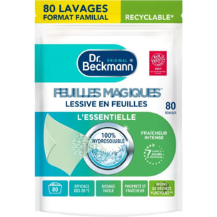 Lessive DR BECKMANN en feuilles L'essentielle x80