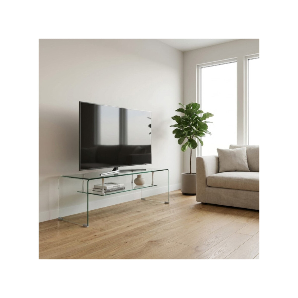 Meuble TV en verre trempé - BENT