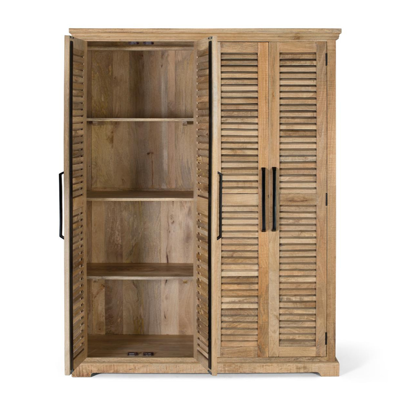 Armario de Madera de Mango 150 Cm Estilo Rústico Contemporáneo