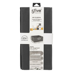 Panier tissu 31x15cm "Mix N' Modul" gris anthracite