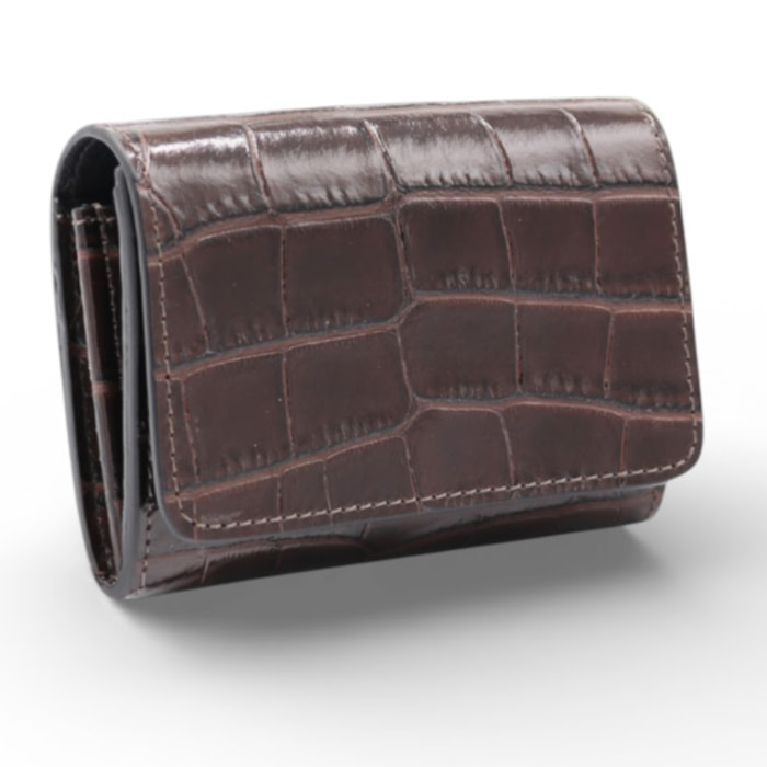 Cartera Cheval Firenze Cosmo Mini Croc Marrón Oscuro