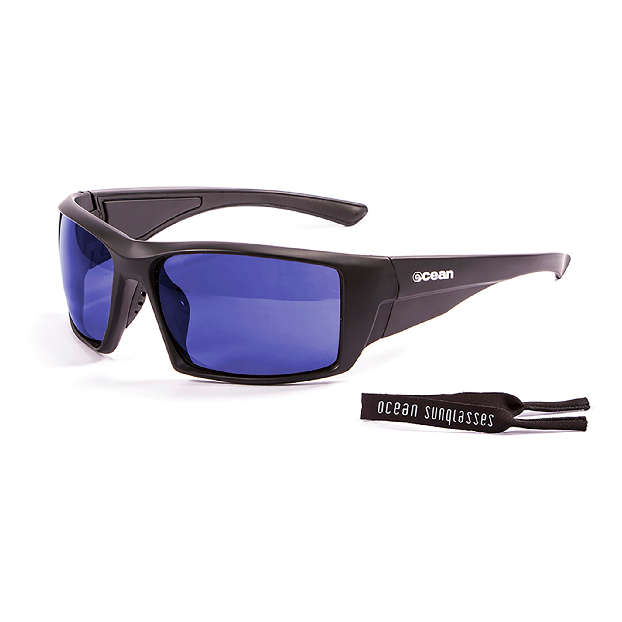Gafas de deportes acuáticos OCEAN ARUBA - Negro mate / Revo azul