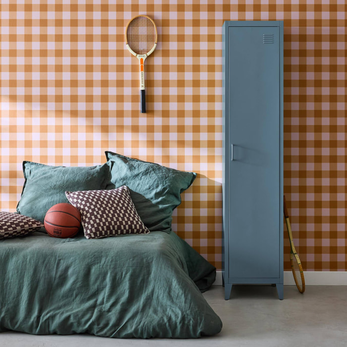 Armoire chambre en acier bleu 4 espaces de rangement. casier