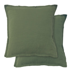 Set de 2 taies d'oreiller unies en lin, PASSION LIN