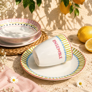 Lot de 6 grandes assiettes, RELAX SUNSET