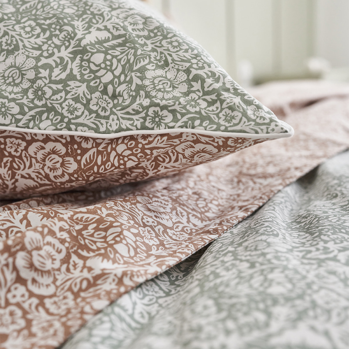 Parure de lit Housse de couette +Taie rectangle en percale de coton, JAIPUR, Multicolore