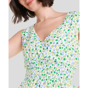 Vestido Topos Nido de Abeja