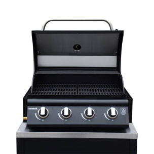 Ensemble de meubles de cuisine extérieure en acier inoxydable 7 modules avec barbecue au gaz 4 brûleurs