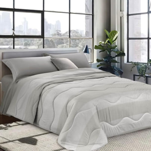 INTRECCI Piumino Singolo, 170 x 260 cm, Piumino Ecologico, Caldo, Invernale, 300 g/m², Anallergico e Antiacaro, Made in Italy, Lavabile in Lavatrice, Soffice, Morbido. Fantasia: Linee Classic