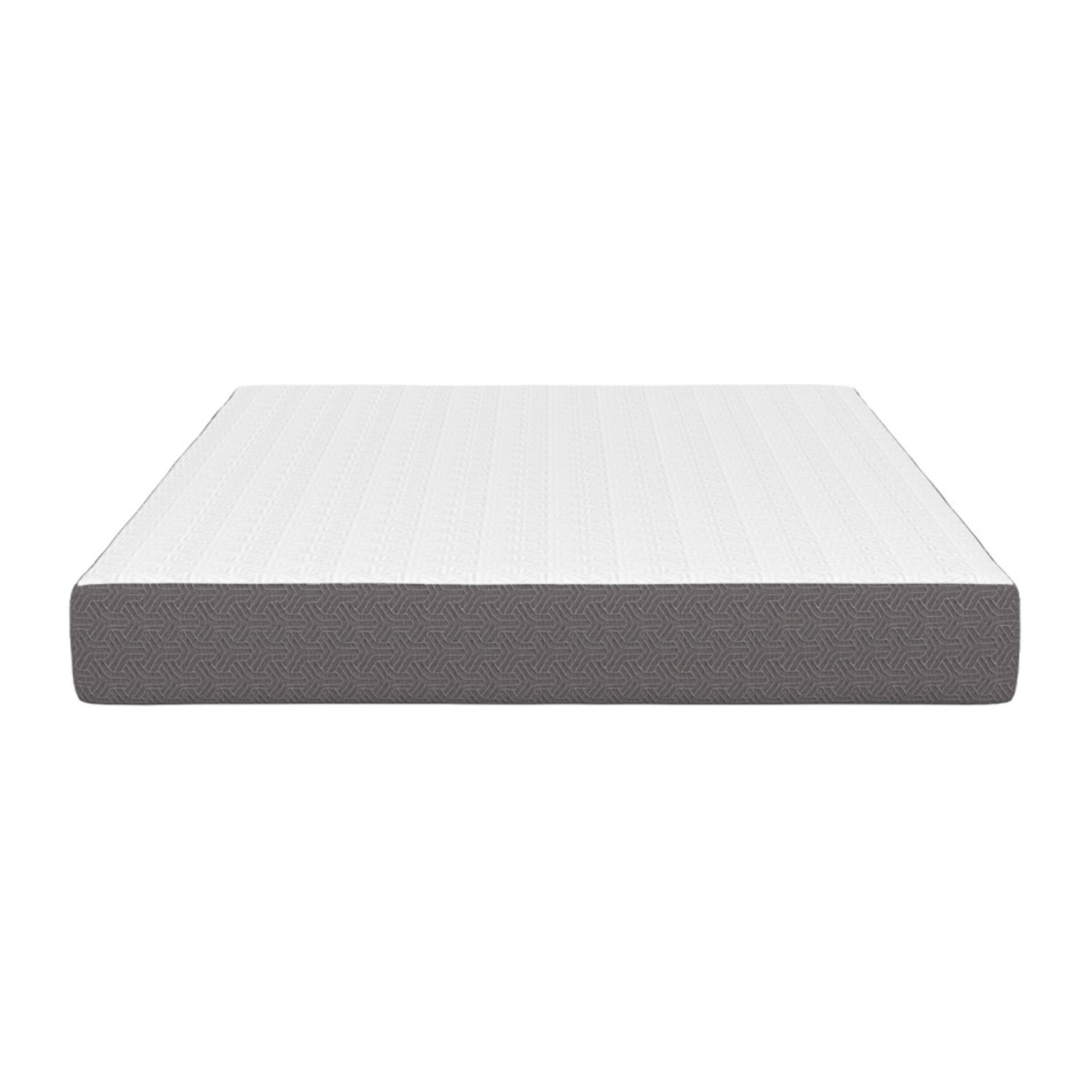 Matelas mémoire de forme - 140 cm - Dessus design blanc, coté design gris