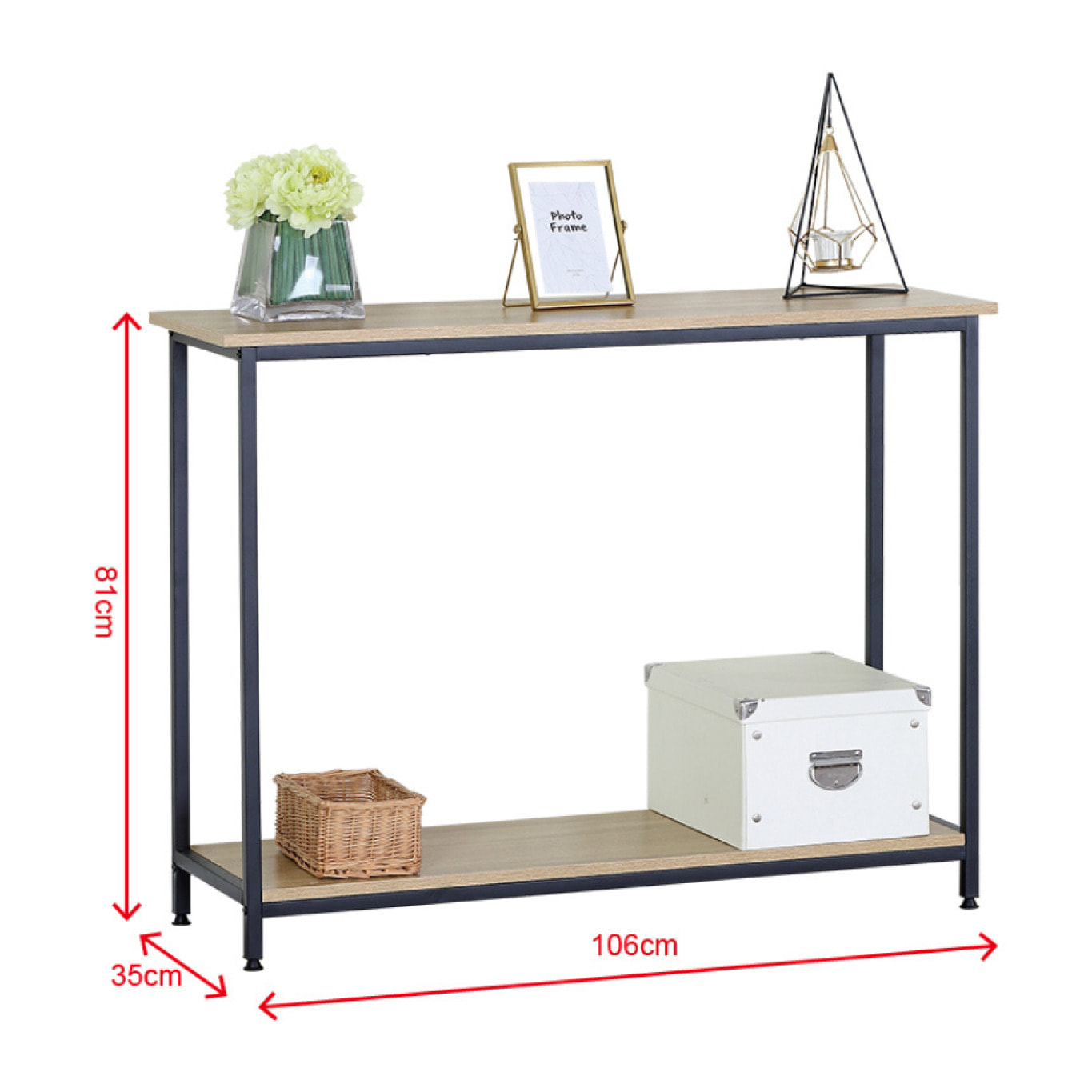 ELIORA Console rectangle 106x35cm chêne