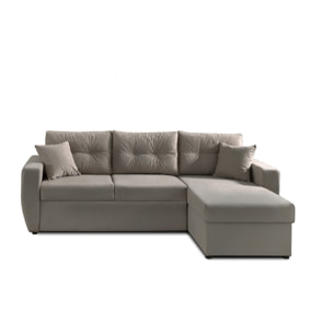 Astoria - canapé d'angle réversible - convertible avec coffre - style contemporain- 4 places - Gris clair