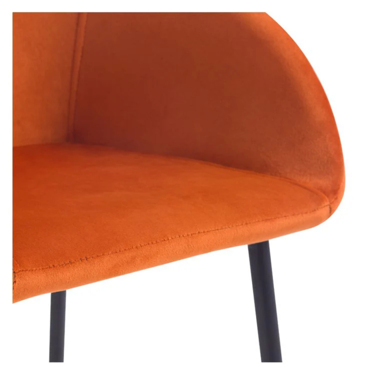 Lot de 2 chaises de bar 75 cm en velours orange - Marquise