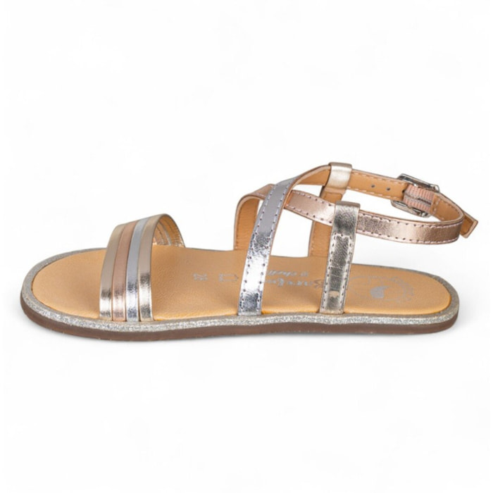 SANDALIA BAREFOOT DE PIEL CHETTO TIRAS PLATA
