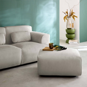 Pouf, repose-pieds pour canapé 2 places velours côtelé WALLAS