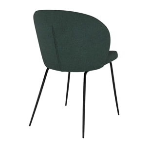 Chaise Groom verte en tissu bouclette (lot de 2)