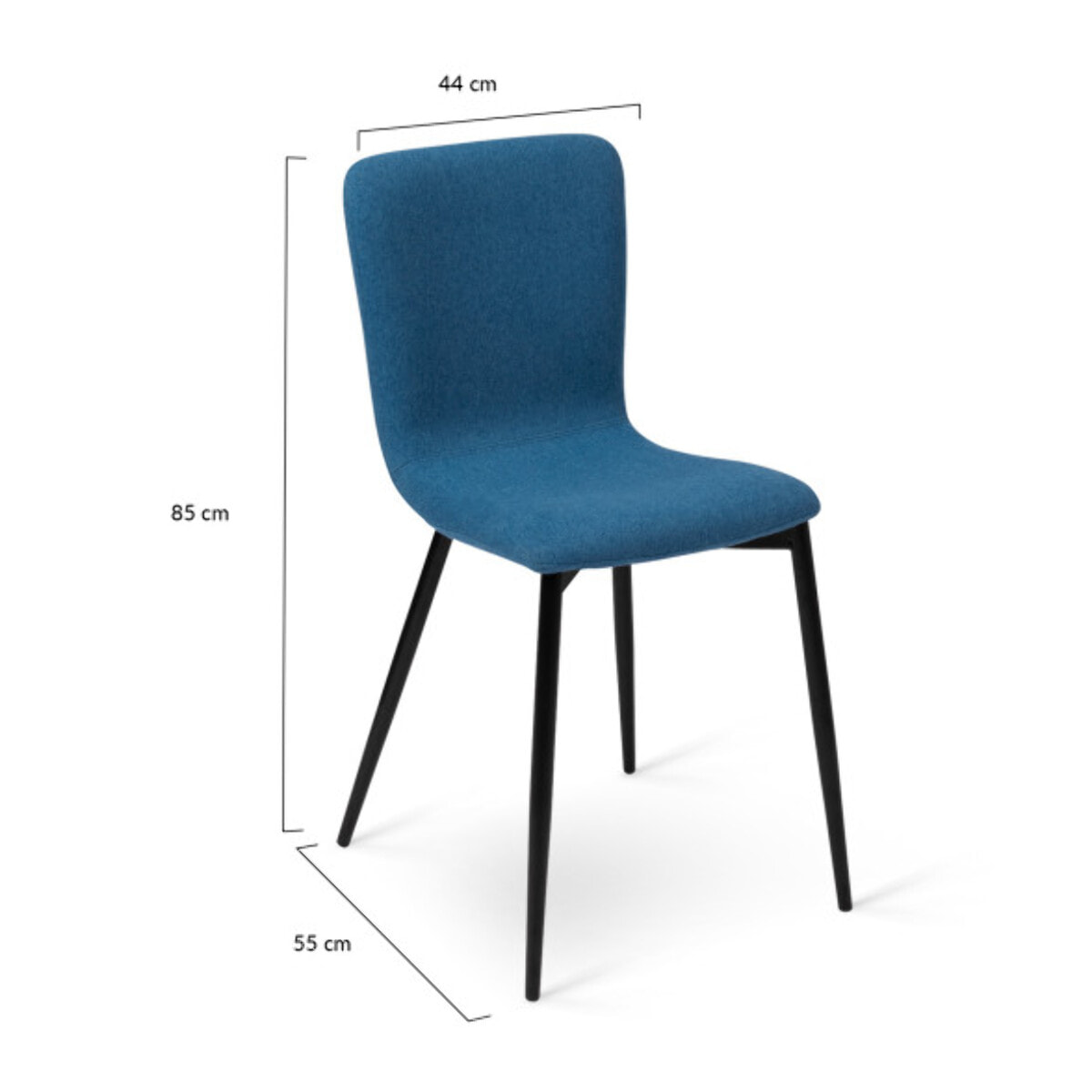Chaises Margot en velours - Bleu canard