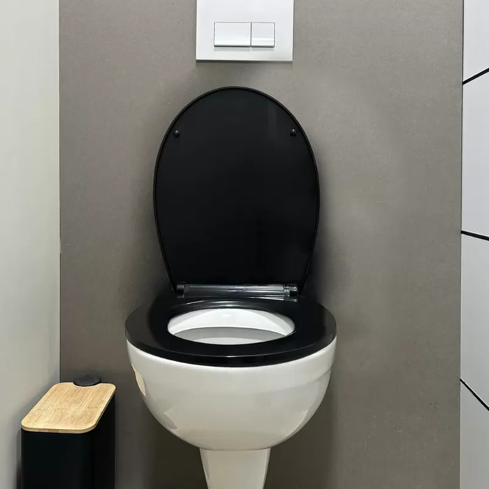 ABATTANT WC BROOKE  PP 100% RECYCLE NOIR BRILLANT SPIRELLA