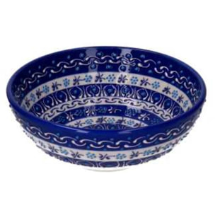 Ciotola decorativa in ceramica blu tondo cmø15h9