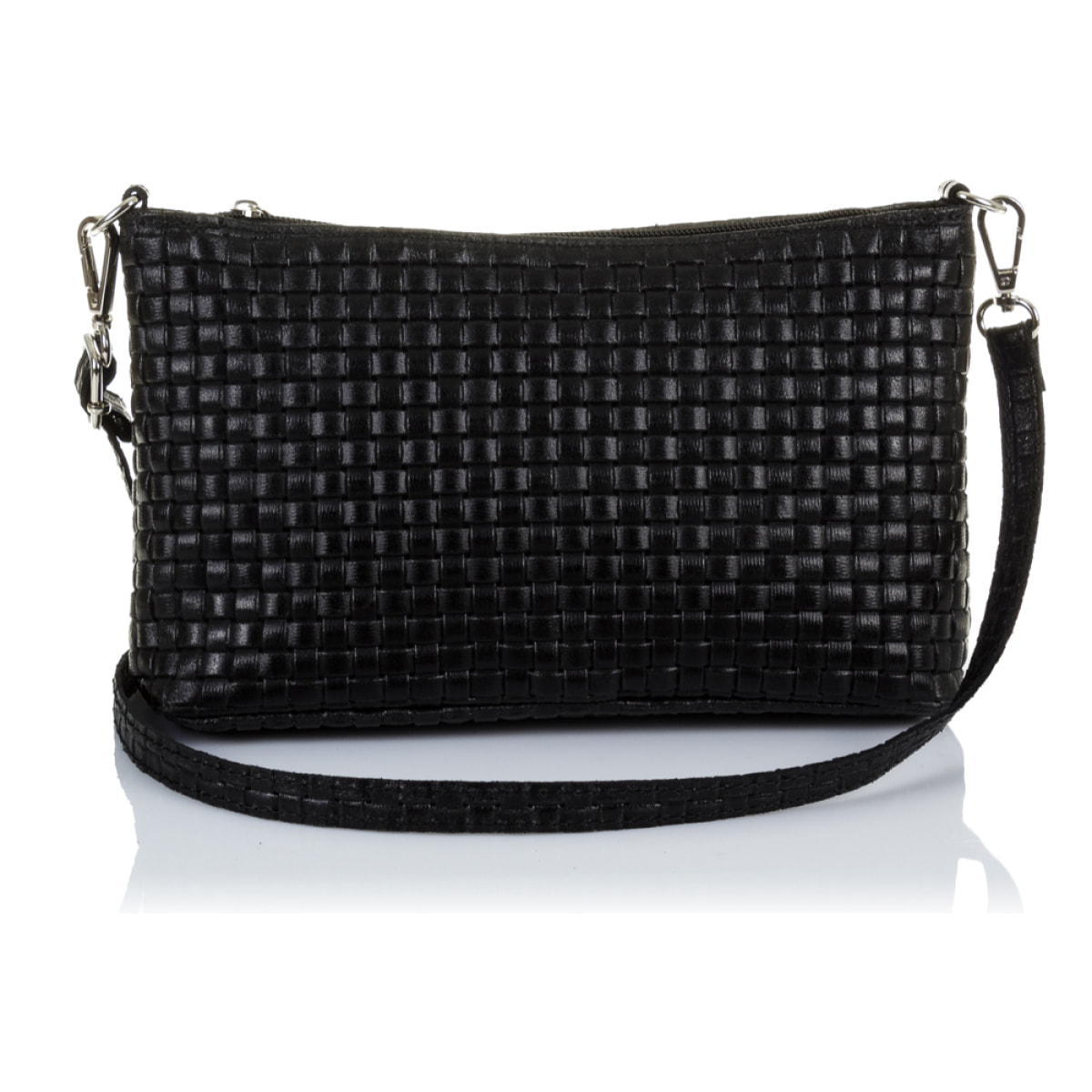 Zia Borsa a tracolla Donna.Pelle autentica Camoscio Incisione Geometrica