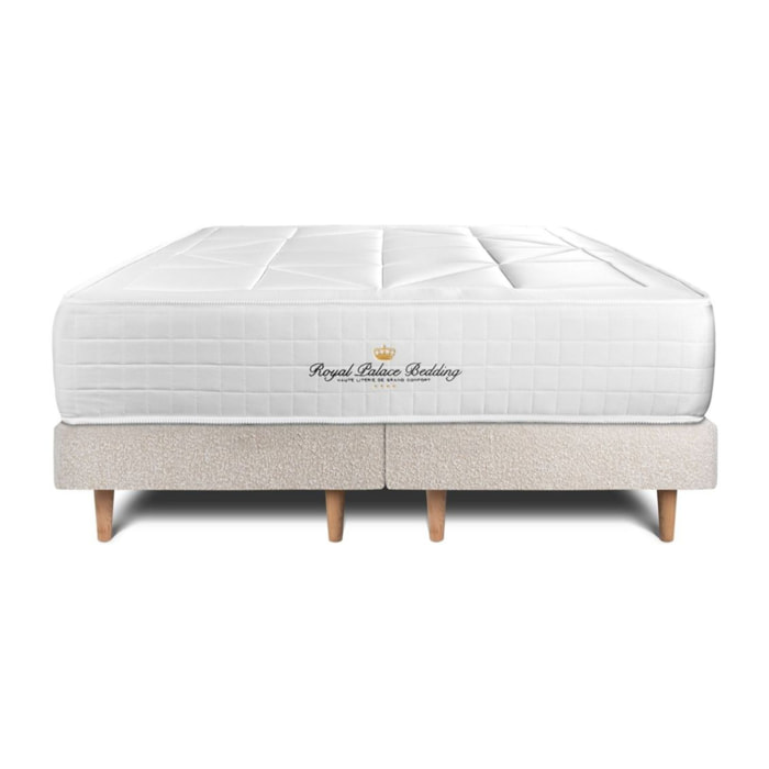Ensemble 2p - Matelas Ressorts ensachés et mémoire de forme - Maxi Epaisseur : 26cm - Double Sommiers - Confort : Équilibré - Bouclette - Windsor