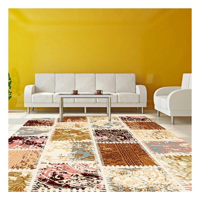 Tapis salon et chambre tissé motif baroque HAJU