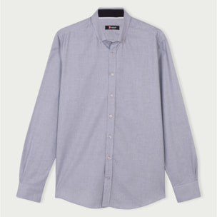 camicia uomo 1 bottone button down slim Jacquard Fantasia Grigio Scuro/Bianco
