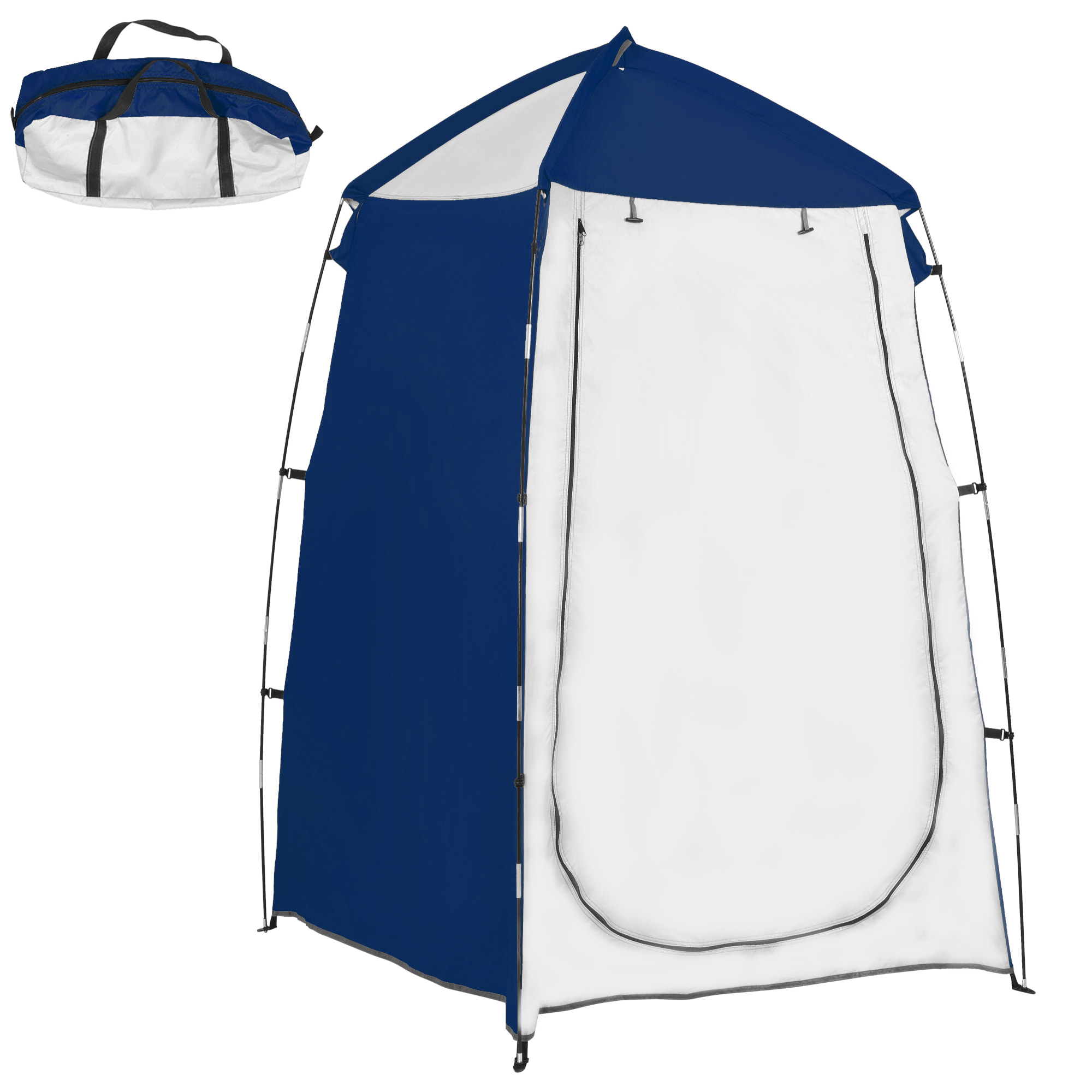 Tienda de Ducha Camping Portátil UV25+ Tienda de Privacidad Tienda Instantánea para Baño Vestuario Cambiador Inodoro con Ventana Bolsillo y Bolsa de Transporte 123x121x198 cm Azul