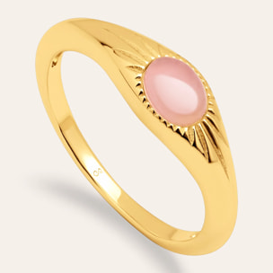 Anillo Olivia Rose Quartz Plata Baño Oro