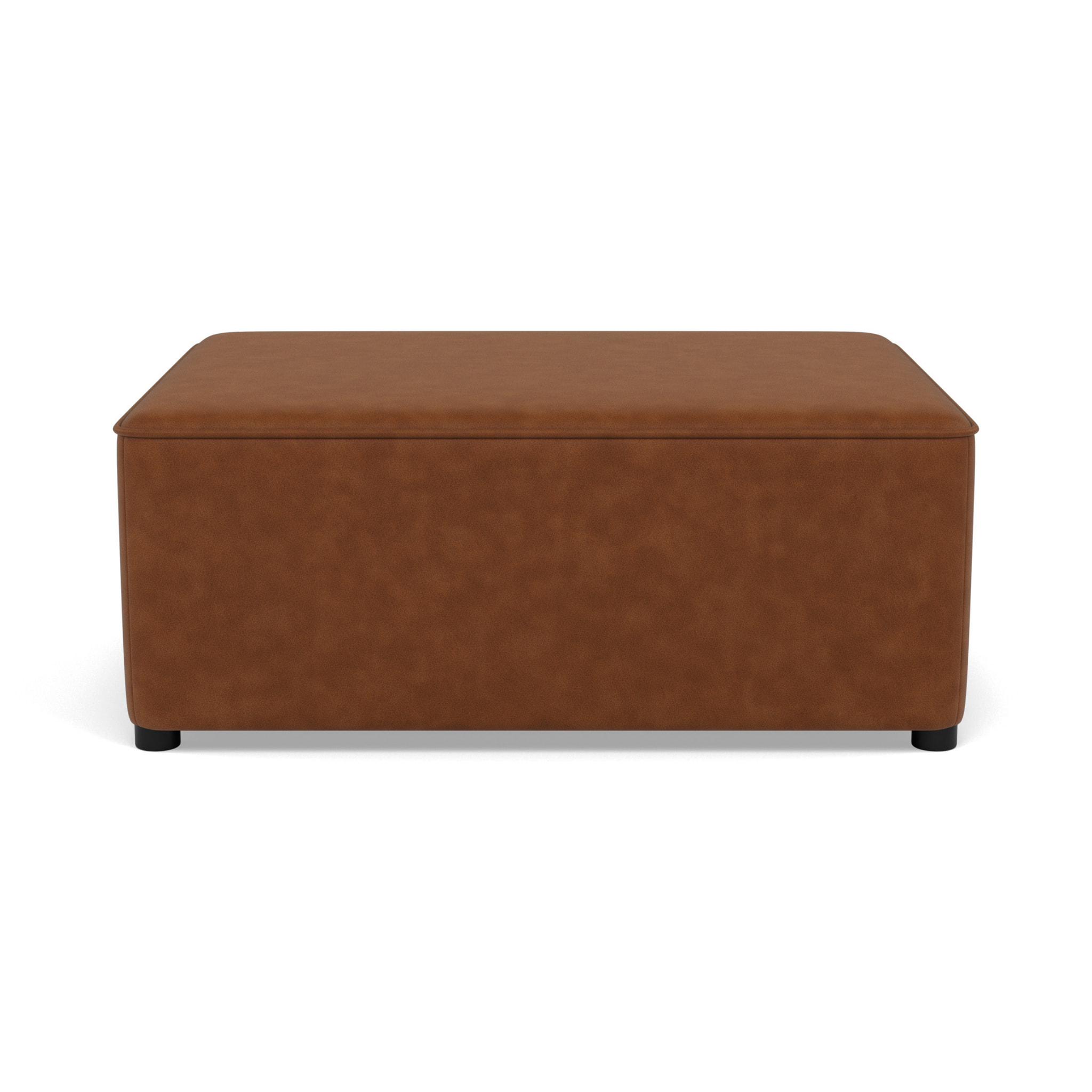 Topaze - pouf en simili - Cognac