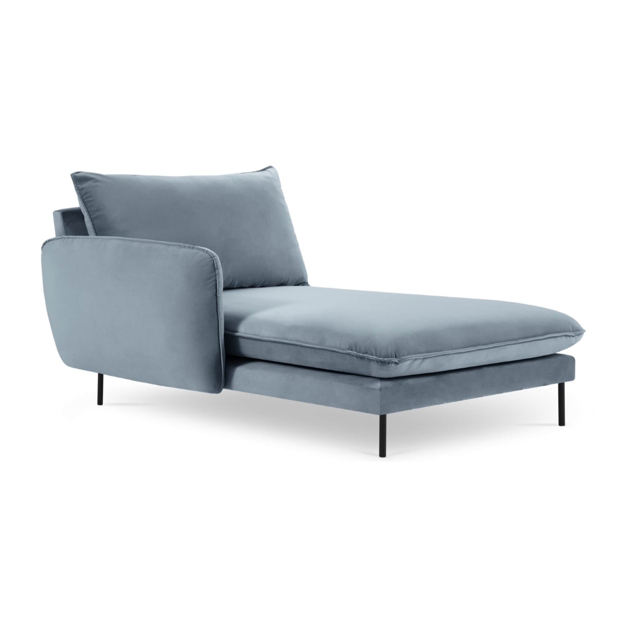 Méridienne gauche "Vienna" en velours bleu