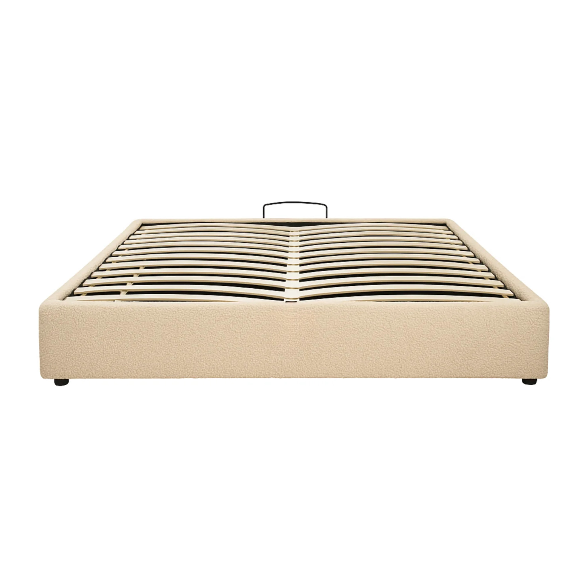 Lit coffre Futura | Ouverture électrique avec télécommande | Espace de stockage jusqu'à 900 L | Bouclette | Sable