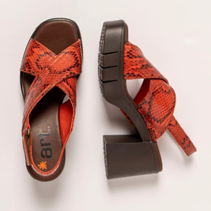 Sandalias con tacón 1990 SNAKE TEJA / EIVISSA color Teja