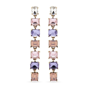 Pendientes con Cristal Morado acabado oro 18k