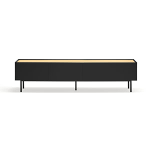 Mueble de televisión Arista con 2 cajones y 1 puerta abatible negro
