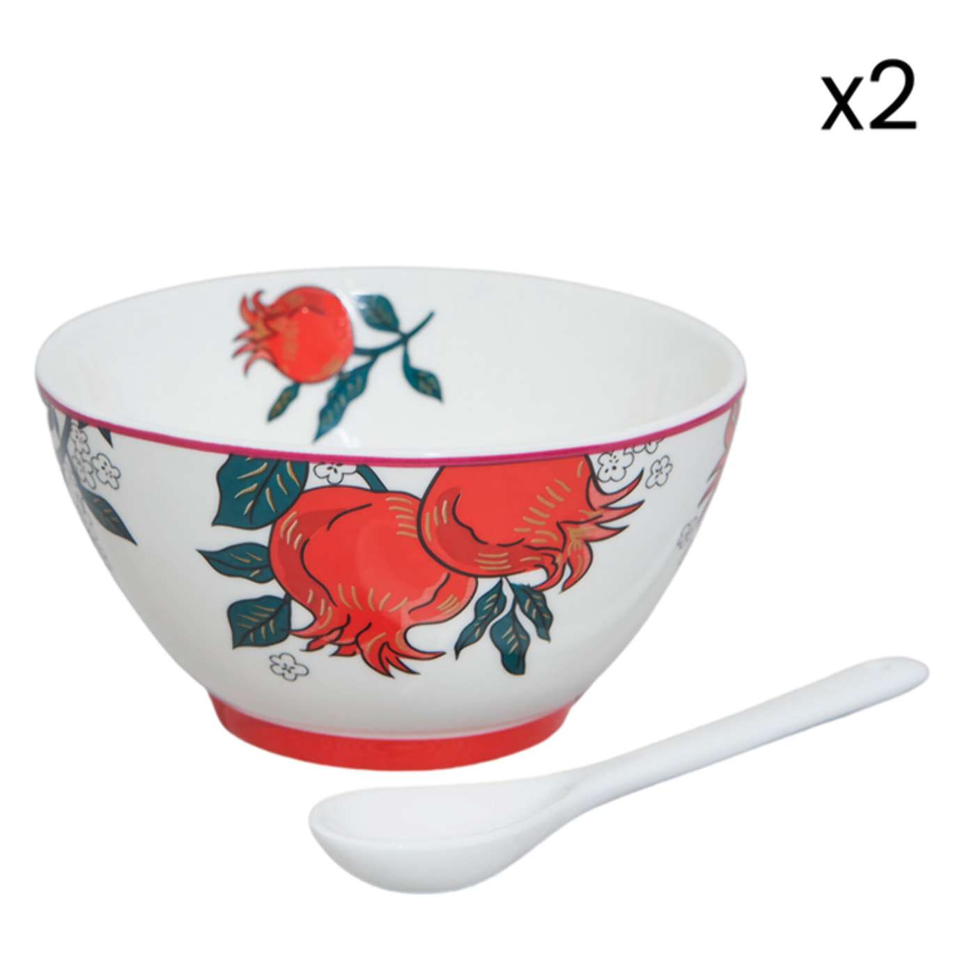 Set 2 pezzi Alice con coppetta e cucchiaio