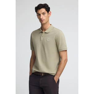 Polo color pietra in piquet con toppa Polo Club