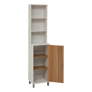 Étagère 1 porte 7 niveaux Come bois et effet marbre